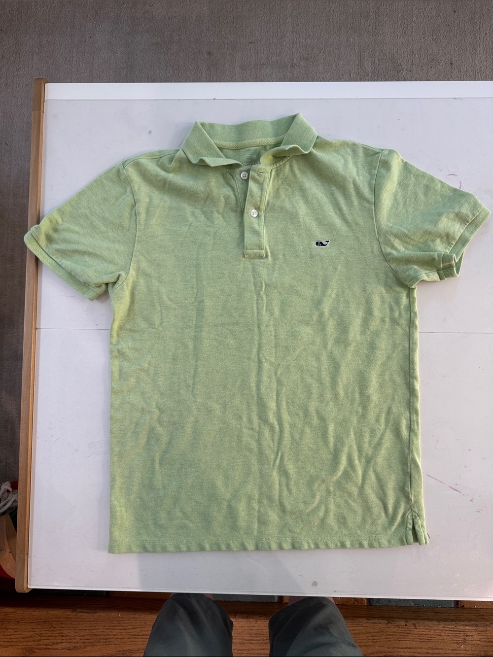 Vineyard Vines Light Green Short Sleeve Polo with Whale Logo